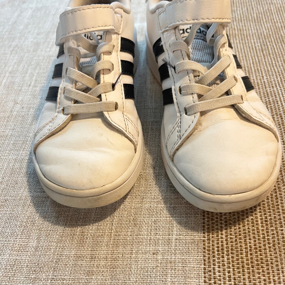 Adidas Grand Court Kids Shoes White Black EF0109 Size 11.5K Low Top Sneakers